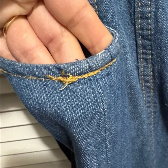 Anthropologie PILCRO Denim Midi Dress Fit N’ Flare Pockets Fitted  Size 6 - Picture 8 of 12